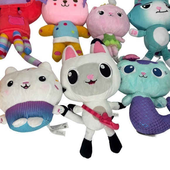 Gabbys Dollhouse Plush Toys Set of 8 Gabby Cat Stuffies Mercat Cakey Kitty Fairy - Picture 3 of 6